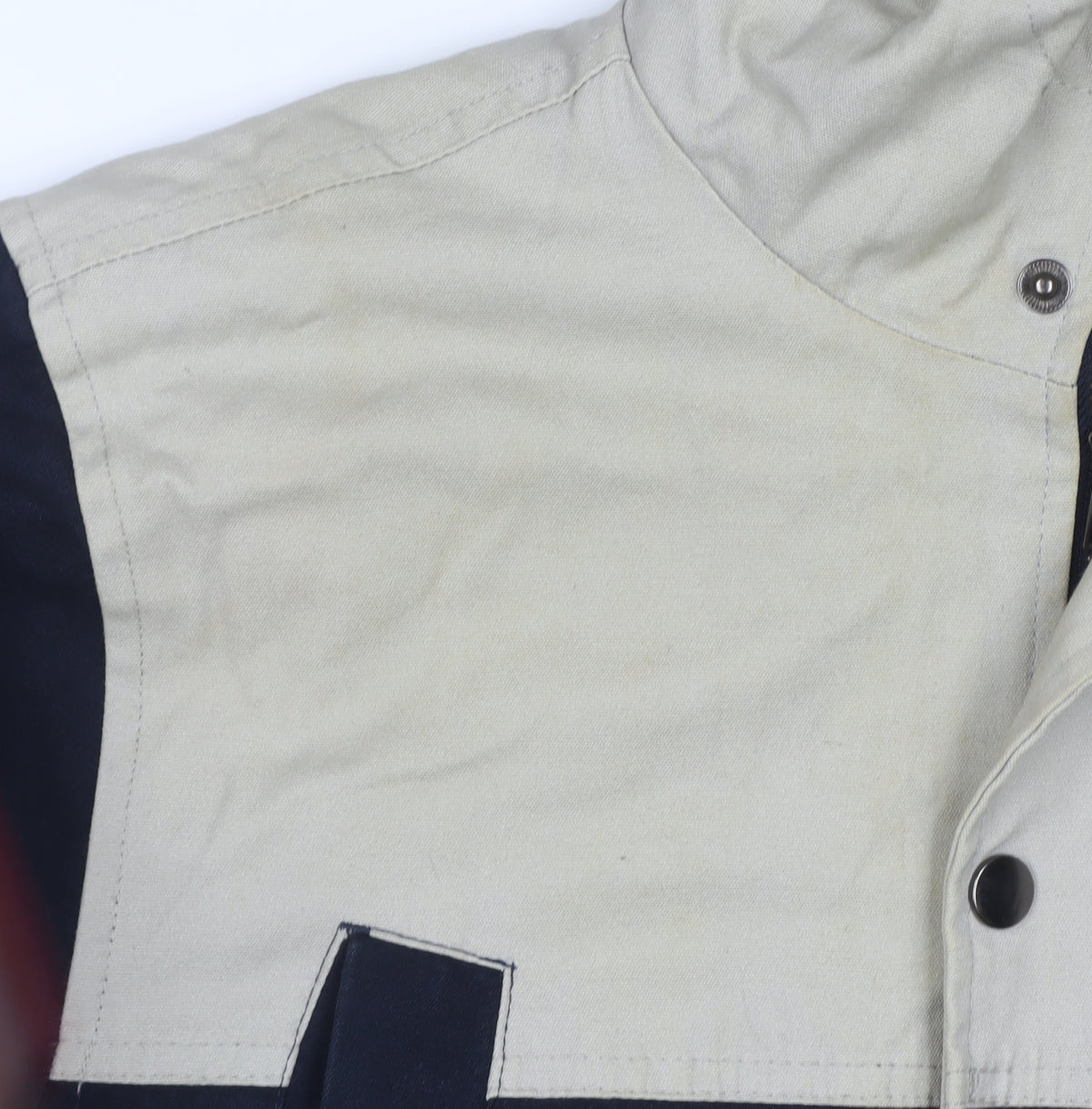 Topman Men's Navy Beige S Hooded Parka Cotton Utility Jacket