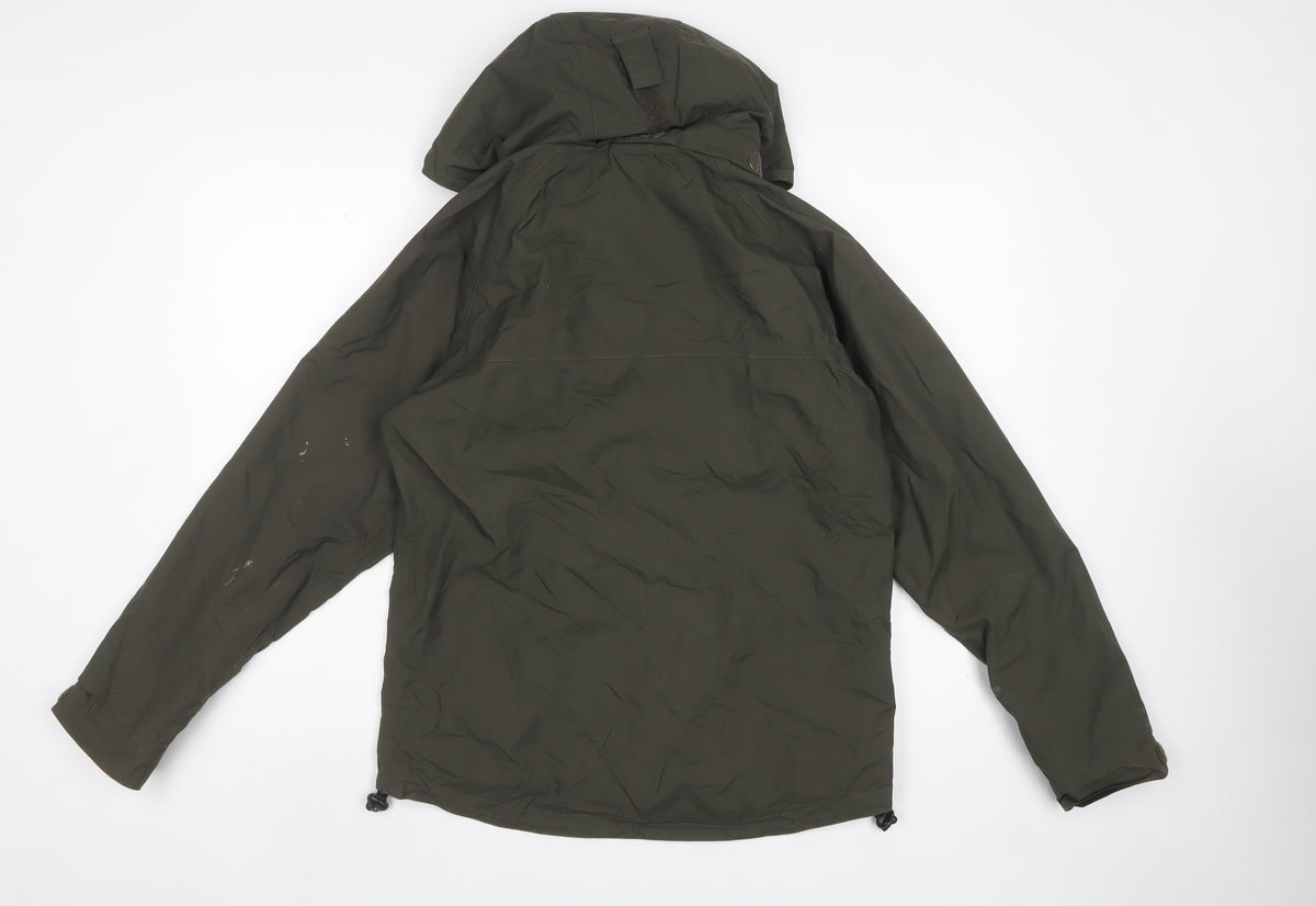 Sprayway Men's Green Small Hooded Rain Jacket Full Zip Hiking Sidewinder