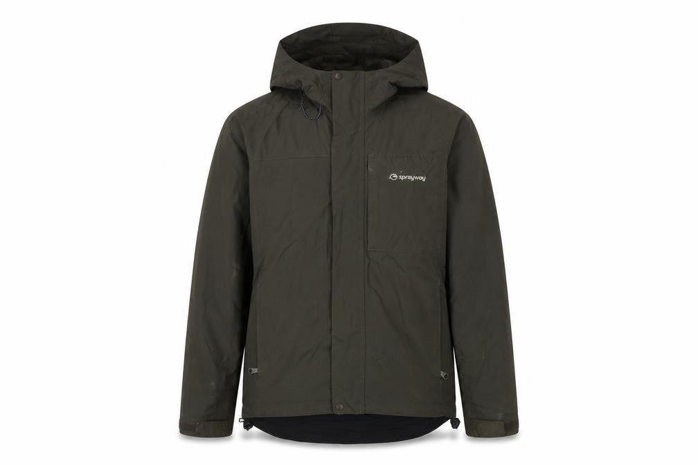 Sprayway Men's Green Small Hooded Rain Jacket Full Zip Hiking Sidewinder