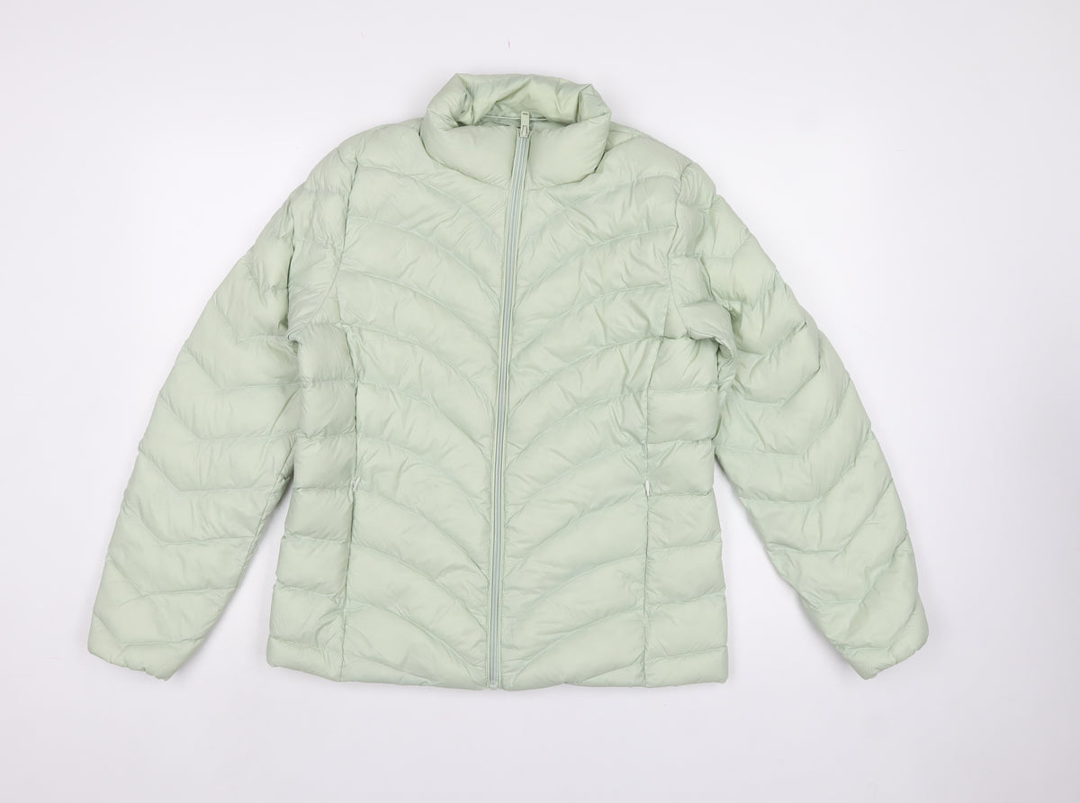 M&S Women’s Light Mint Green UK 12 Quilted Down Puffer Jacket