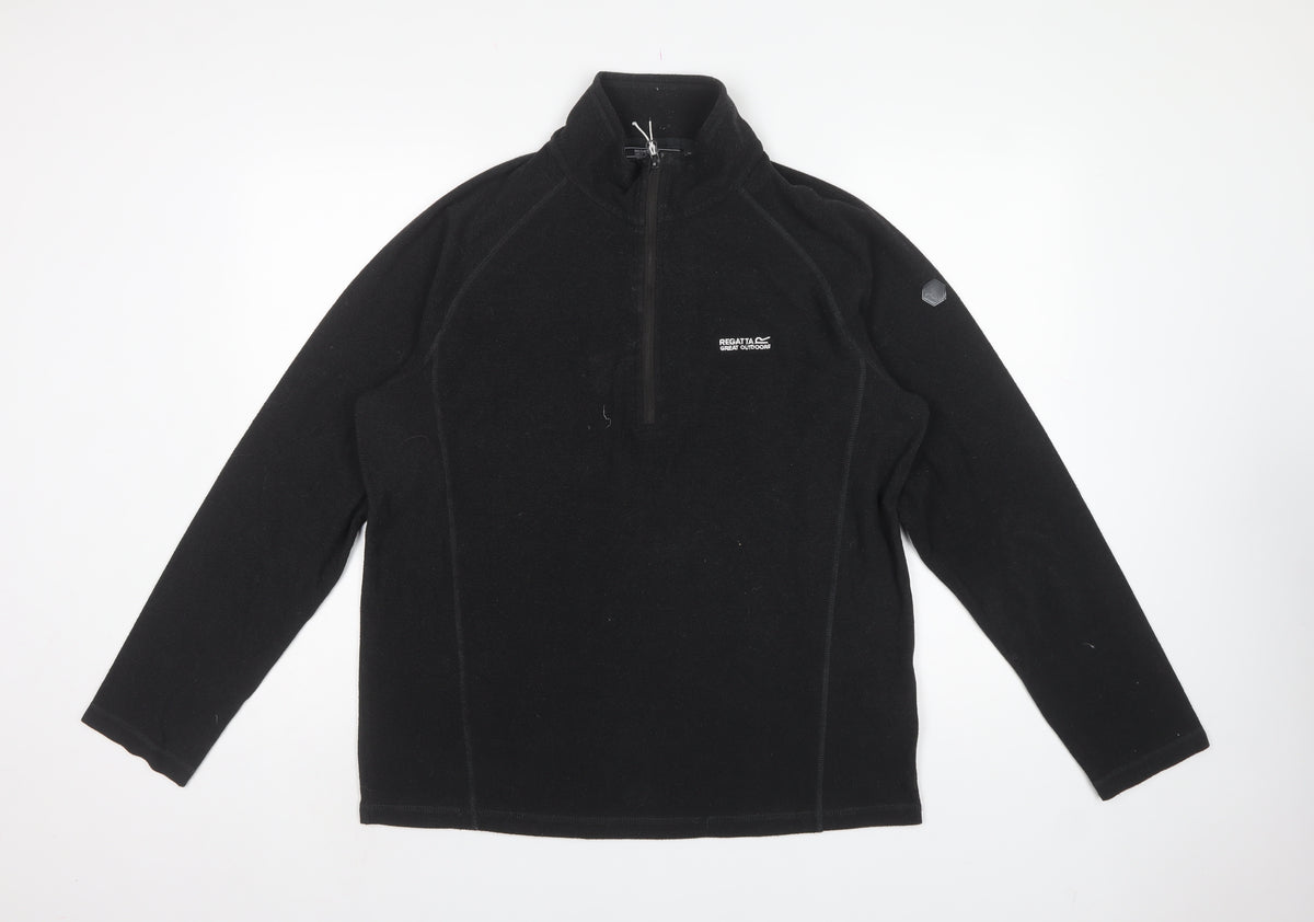 Regatta Men’s Black L 1/4 Zip Fleece Pullover Sweatshirt Outdoor