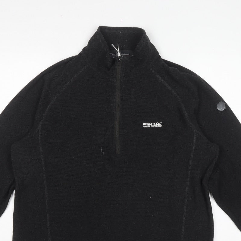Regatta Men’s Black L 1/4 Zip Fleece Pullover Sweatshirt Outdoor