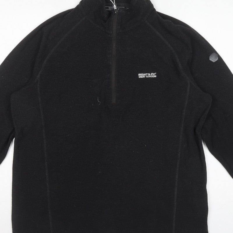 Regatta Men’s Black L 1/4 Zip Fleece Pullover Sweatshirt Outdoor