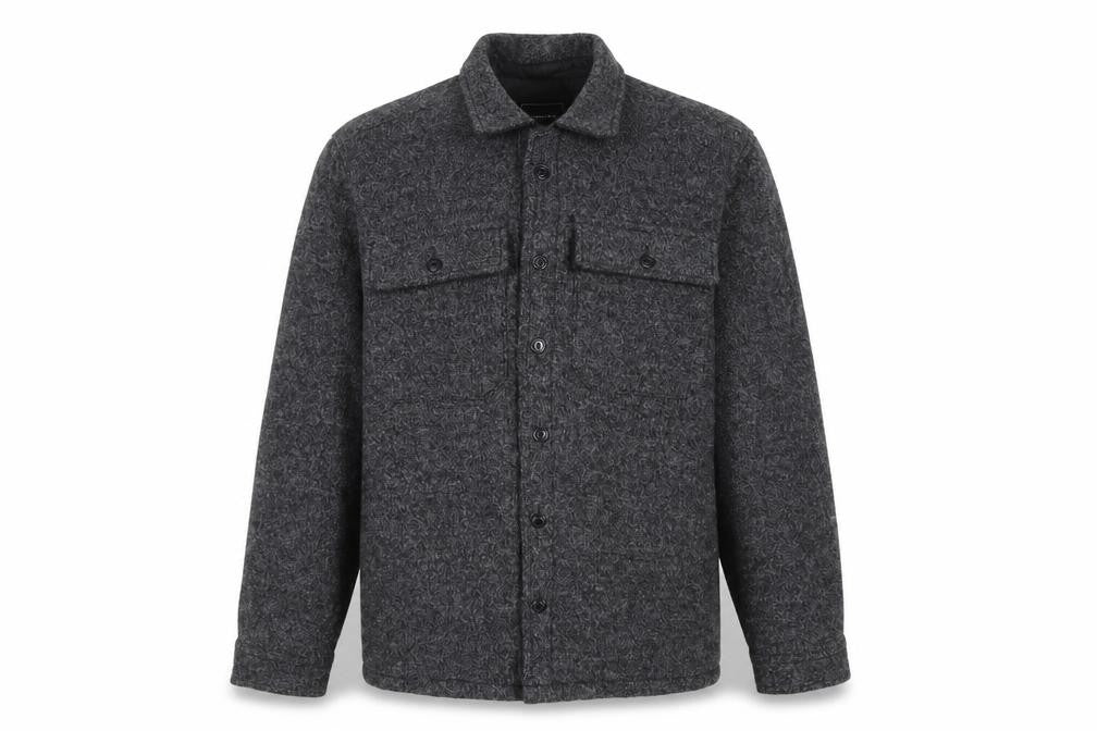 Pull&Bear Men's Grey XL Wool Blend Button Front Lined Jacket