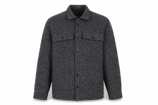 Pull&Bear Men's Grey XL Wool Blend Button Front Lined Jacket