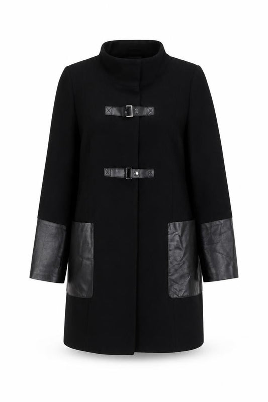 Marks and Spencer Women’s Black UK 14 Long Wool Blend Buckle Overcoat