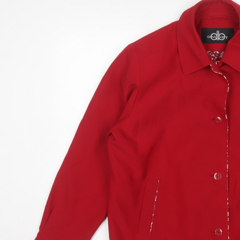 David Barry Women’s Red Size 16 Collared Button Front Jacket