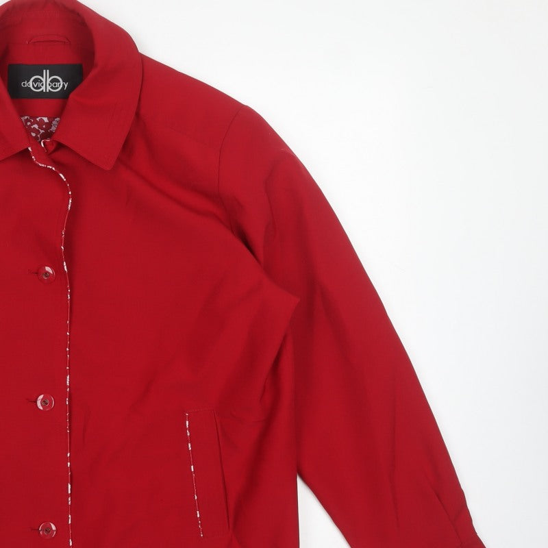 David Barry Women’s Red Size 16 Collared Button Front Jacket