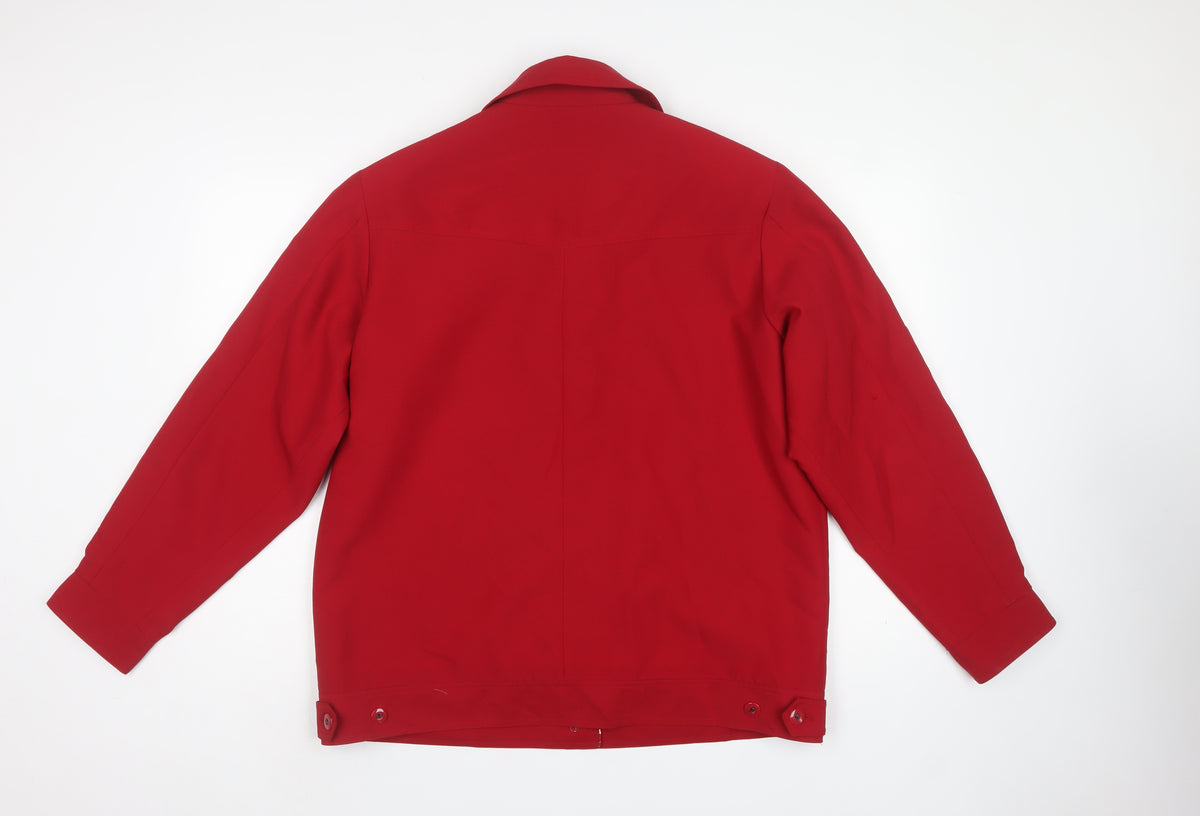 David Barry Women’s Red Size 16 Collared Button Front Jacket