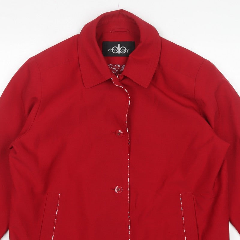 David Barry Women’s Red Size 16 Collared Button Front Jacket