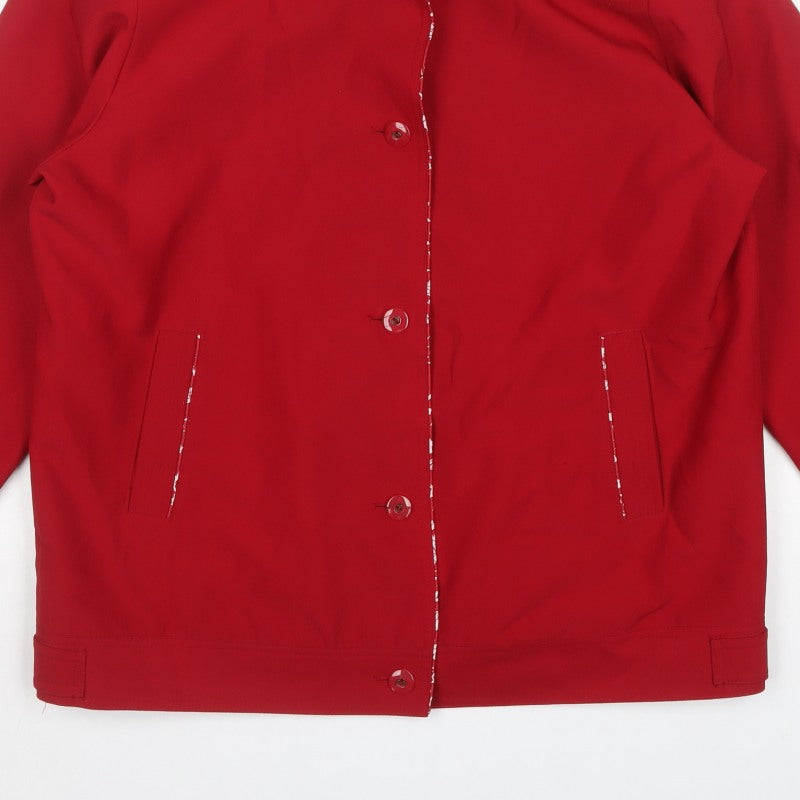 David Barry Women’s Red Size 16 Collared Button Front Jacket