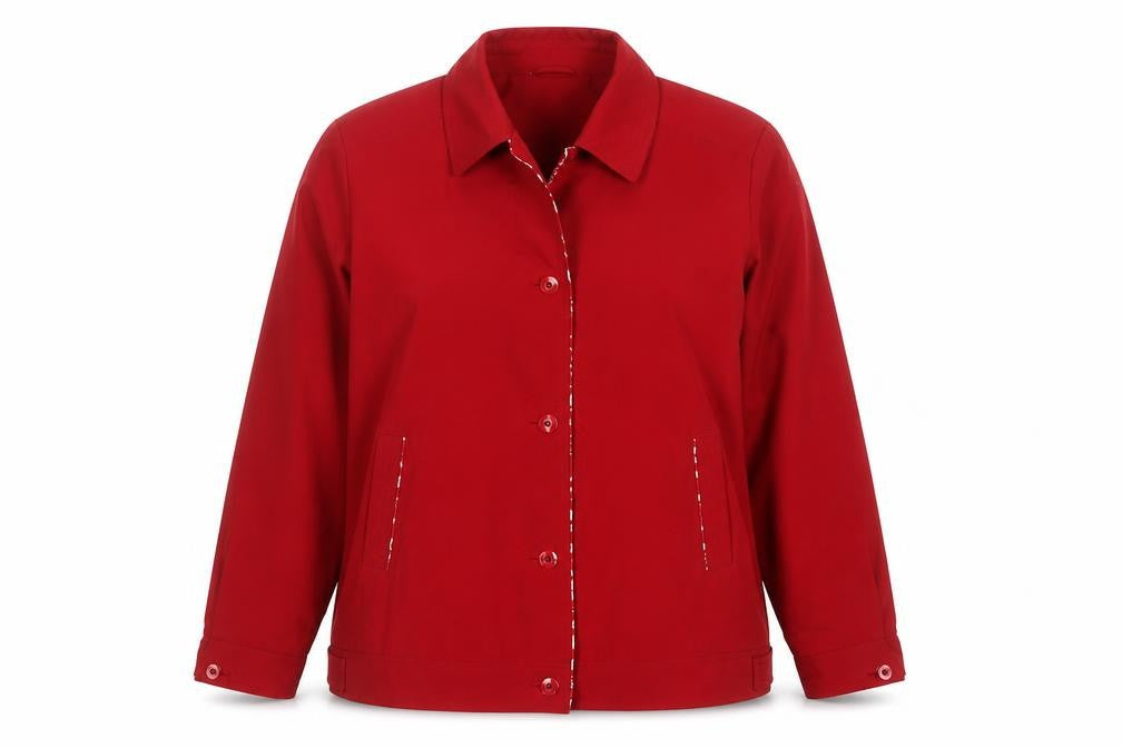 David Barry Women’s Red Size 16 Collared Button Front Jacket