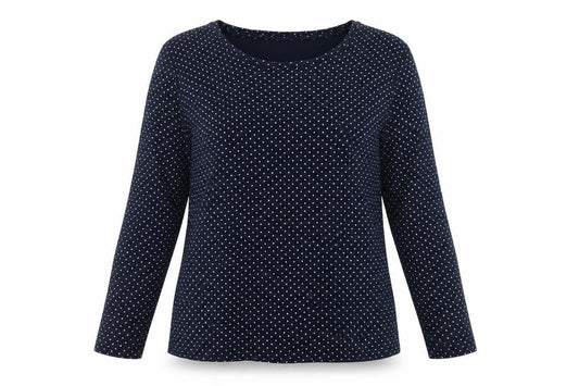 Cotton Traders Women’s Blue Polka Dot Size 18 Long Sleeve Blouse