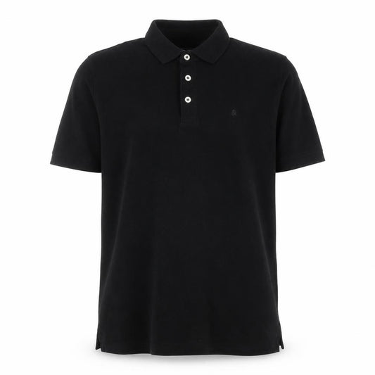 Jack & Jones Men's Black L Cotton Short Sleeve Polo Shirt Logo