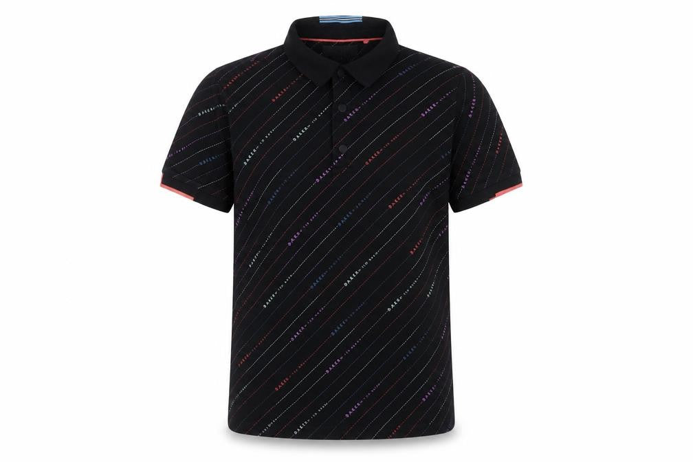 Ted Baker Boys Black 13 Years Logo Stripe Cotton Polo Shirt