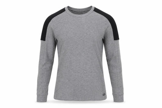 Guess Men’s Grey Black Colourblock Long Sleeve Crew Neck T-Shirt S