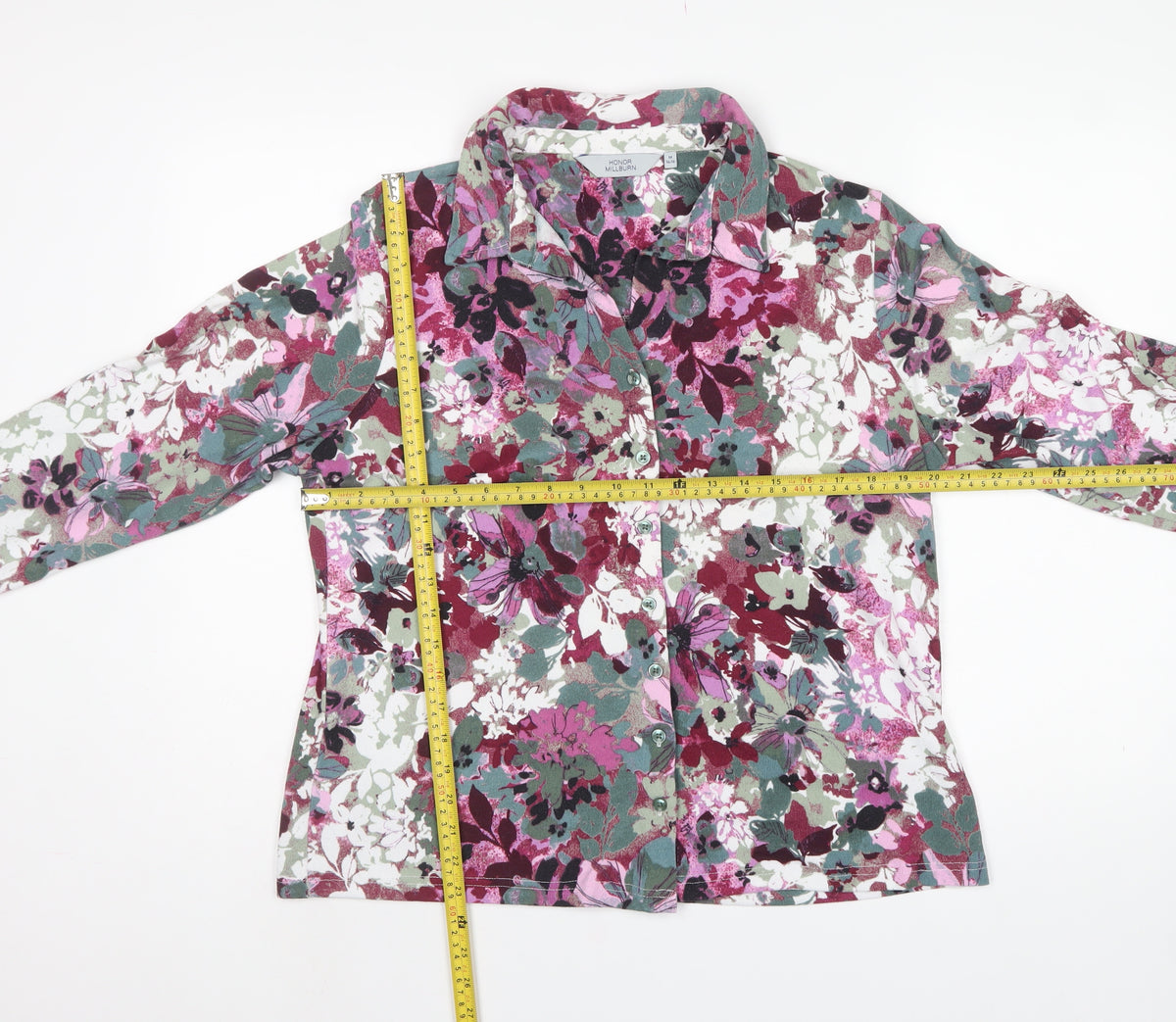 Honor Millburn Women's Multicoloured Floral Button-Up Shirt UK 14