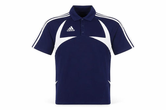 adidas Men’s Blue White Colourblock Football Polo Shirt L