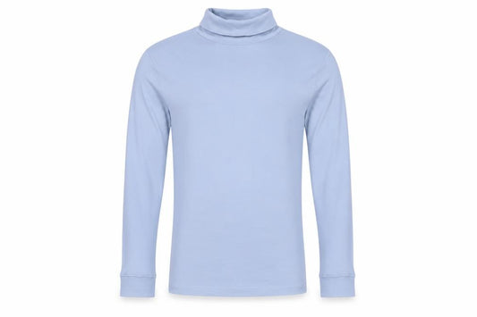Cotton Traders Men's Blue M Roll Neck Long Sleeve Cotton T-Shirt