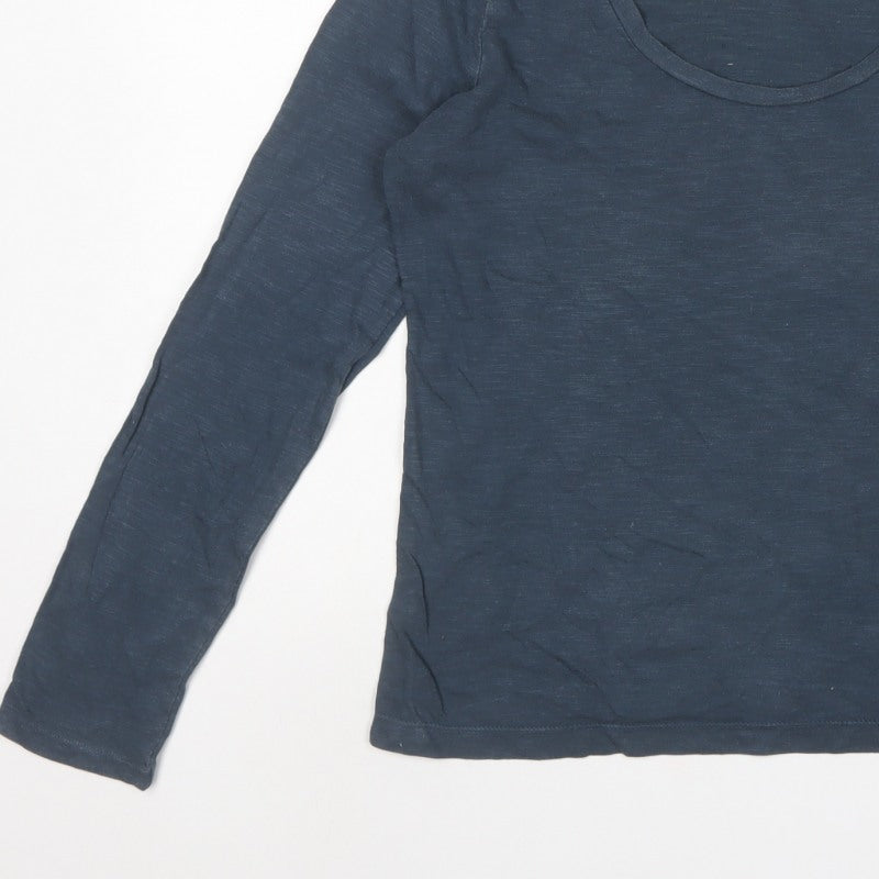 FatFace Women's Blue Size 14 Basic Long Sleeve Cotton T-Shirt