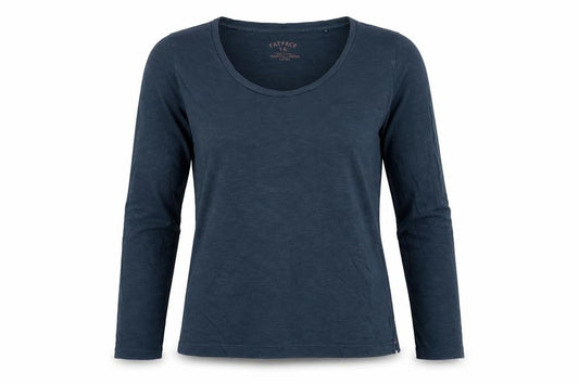 FatFace Women's Blue Size 14 Basic Long Sleeve Cotton T-Shirt