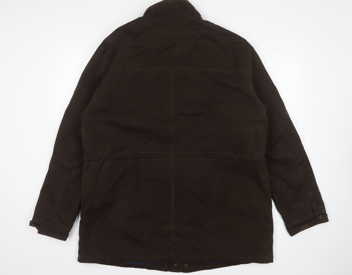 Marks and Spencer Men’s Brown Large Parka Coat Cotton Blend Lined