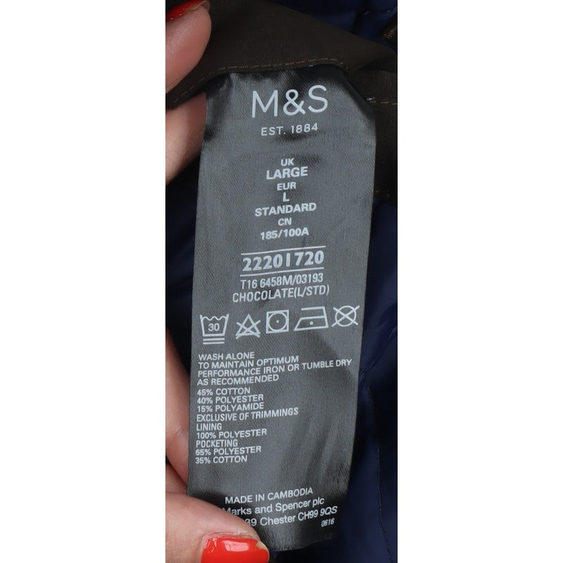 Marks and Spencer Men’s Brown Large Parka Coat Cotton Blend Lined