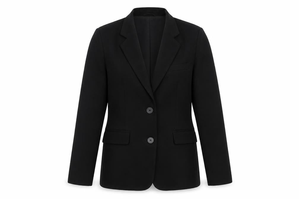 Glassons Women Black UK 8 Long 2 Button Notch Lapel Blazer Jacket