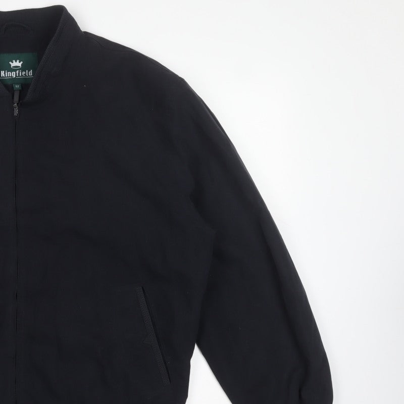 Kingfield Men's Black Size 42 Bomber Jacket Full Zip Pockets