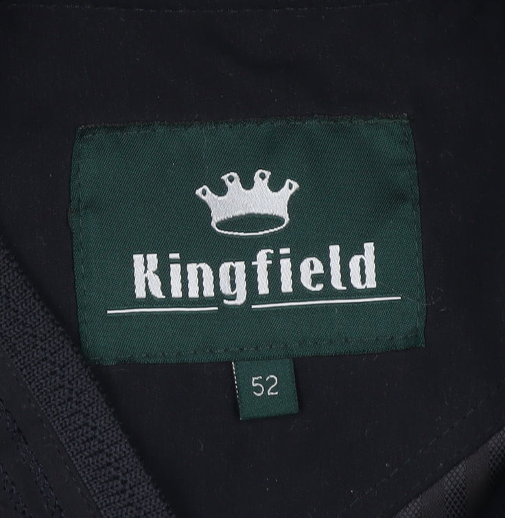 Kingfield Men's Black Size 42 Bomber Jacket Full Zip Pockets