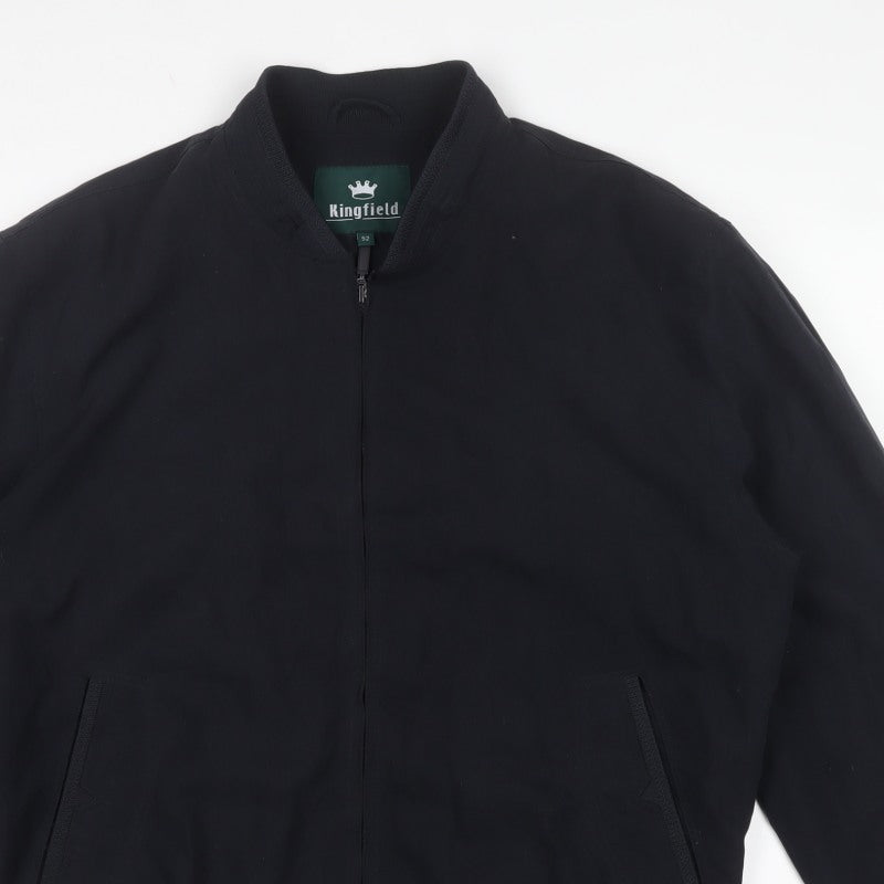 Kingfield Men's Black Size 42 Bomber Jacket Full Zip Pockets