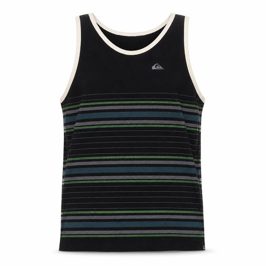 Quiksilver Men’s Black Striped Sleeveless Vest Tank Top Size S Regular Fit