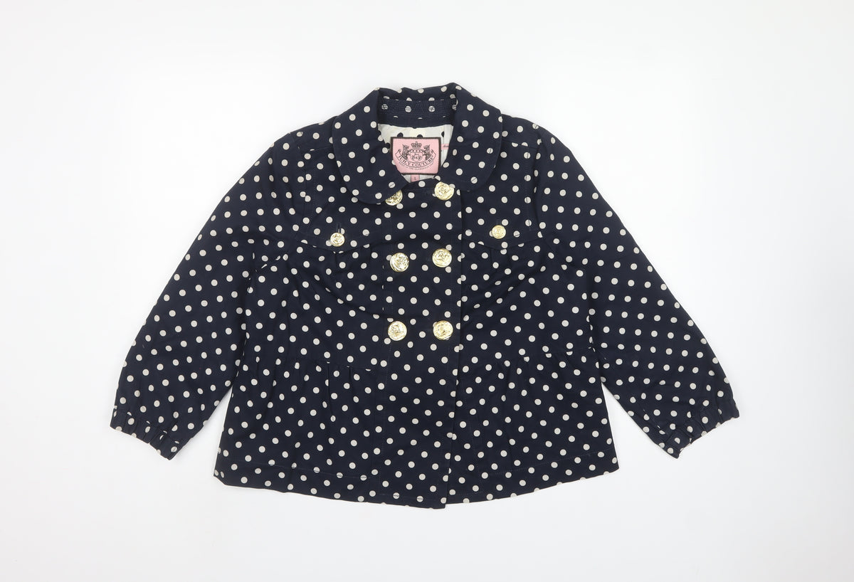 Juicy Couture Women’s Blue Polka Dot Pea Jacket Size L