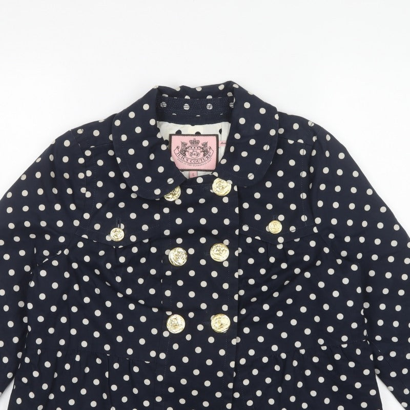 Juicy Couture Women’s Blue Polka Dot Pea Jacket Size L
