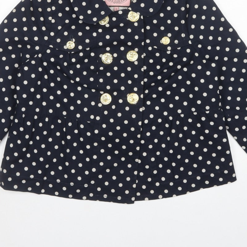 Juicy Couture Women’s Blue Polka Dot Pea Jacket Size L