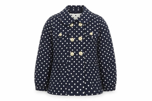 Juicy Couture Women’s Blue Polka Dot Pea Jacket Size L
