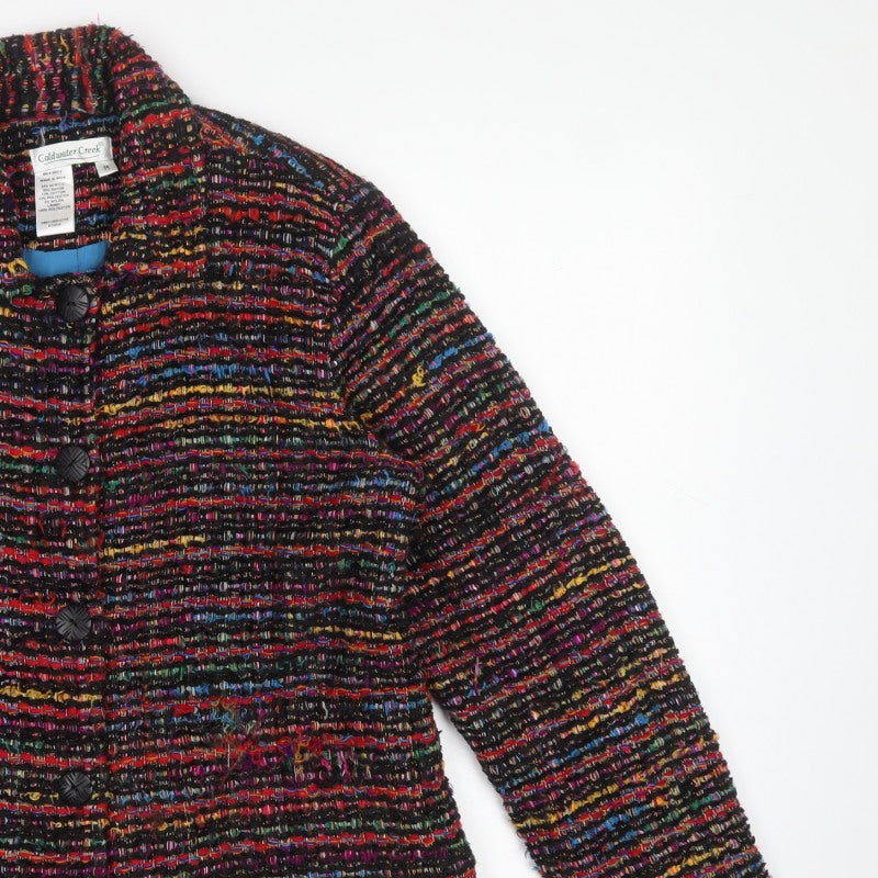 Coldwater Creek Women Multicoloured UK 12 Tweed Button Jacket