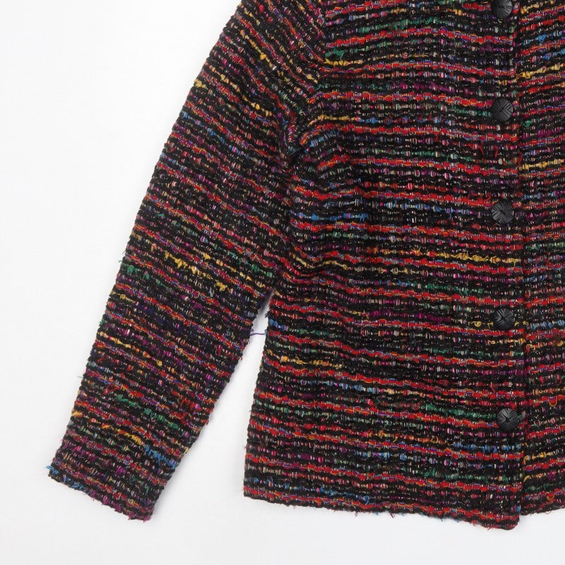 Coldwater Creek Women Multicoloured UK 12 Tweed Button Jacket