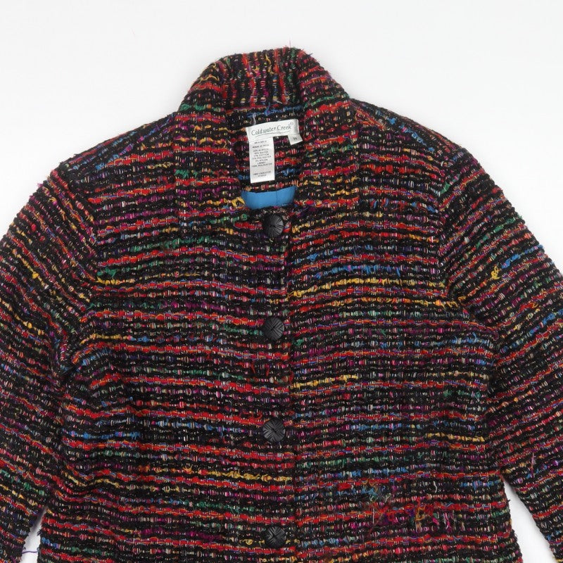 Coldwater Creek Women Multicoloured UK 12 Tweed Button Jacket