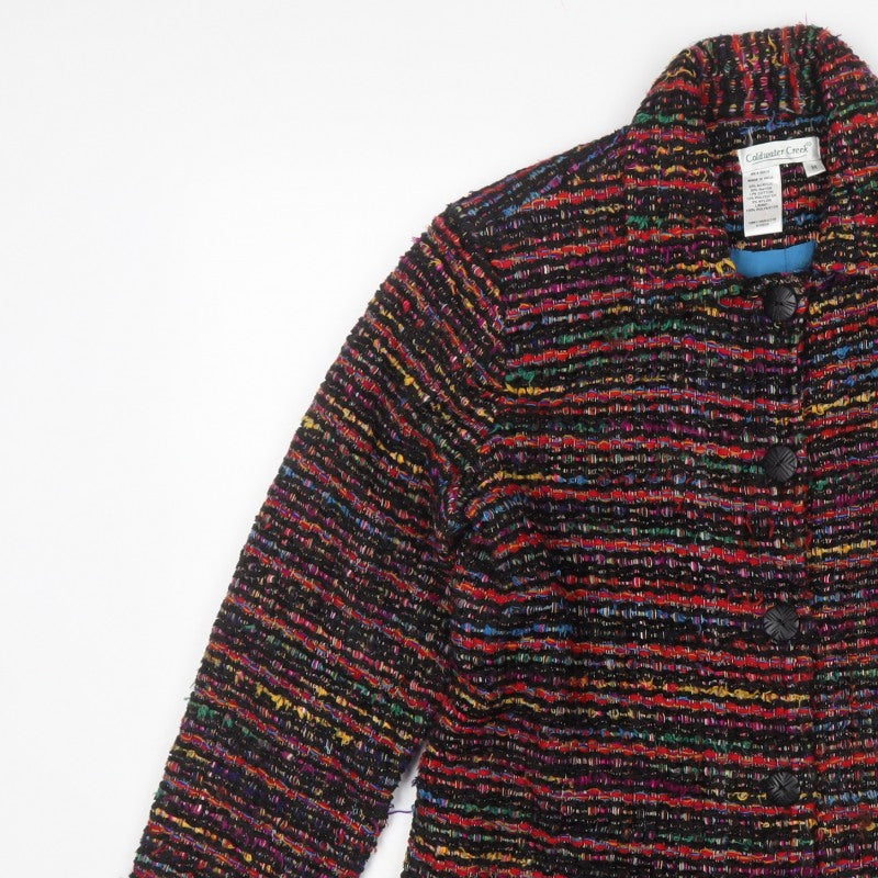Coldwater Creek Women Multicoloured UK 12 Tweed Button Jacket