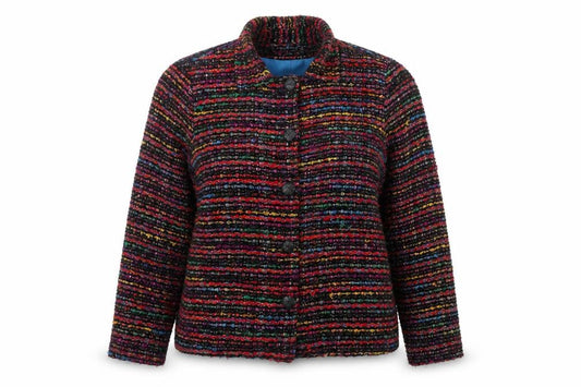 Coldwater Creek Women Multicoloured UK 12 Tweed Button Jacket