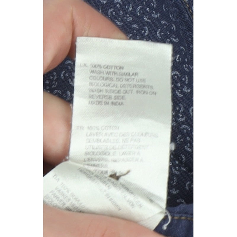 Lamberto Classics Men Blue L Paisley Cotton Classic Fit Shirt