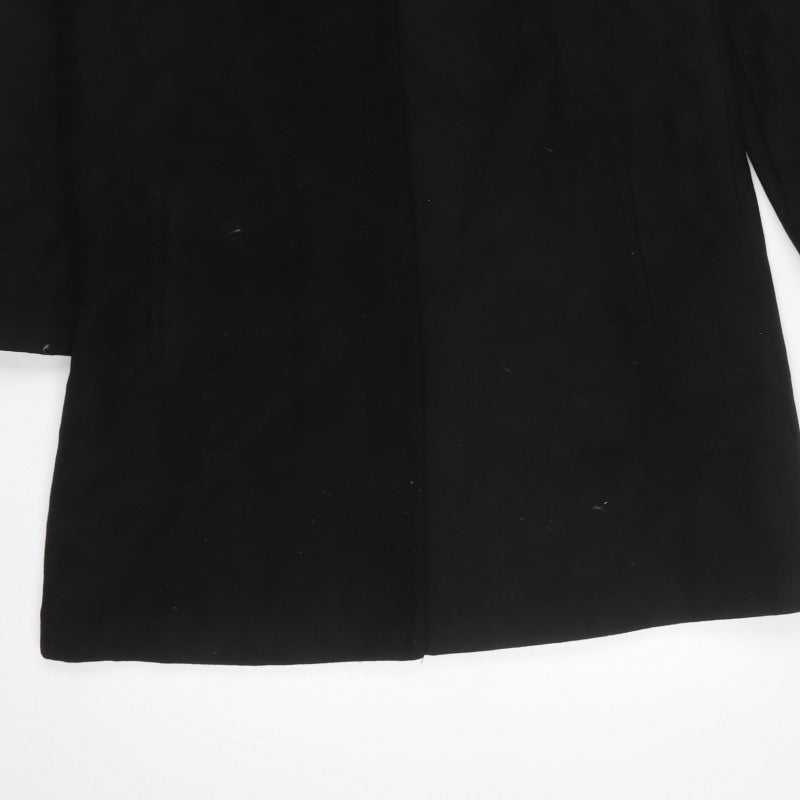 Miss Selfridge Women Black UK 16 Long Collared Overcoat