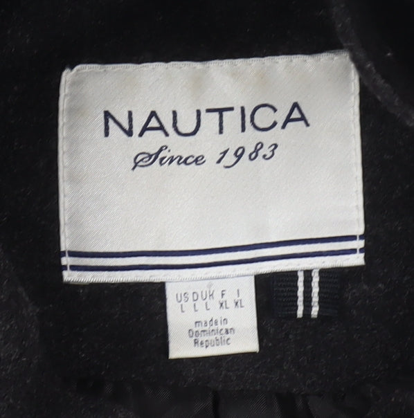 Nautica Women’s Black XL Wool Blend Toggle Mid-Length Overcoat