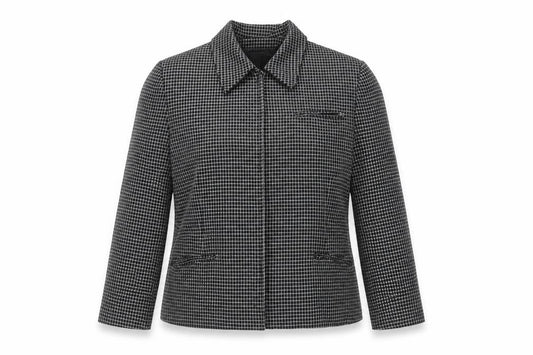 Larry Levine Women’s Black Check Petite Size 12 Blazer Jacket