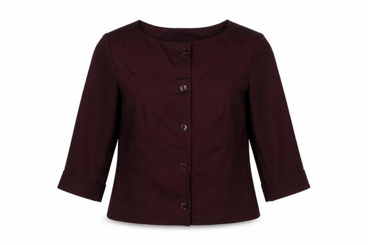 Positive Attitude Women’s Burgundy Red UK 10 3/4 Sleeve Suit Jacket
