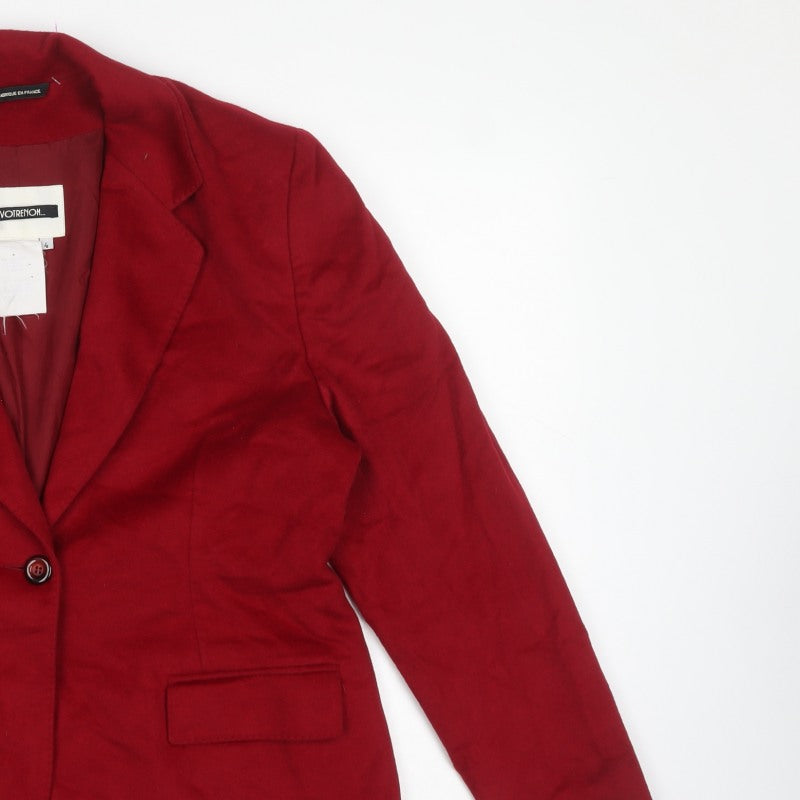 Voirenom Women’s Red UK 14 Single-Breasted Lined Blazer Jacket