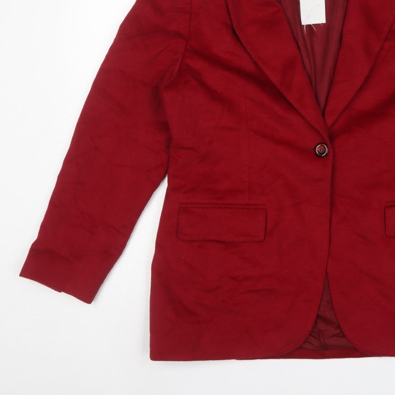 Voirenom Women’s Red UK 14 Single-Breasted Lined Blazer Jacket