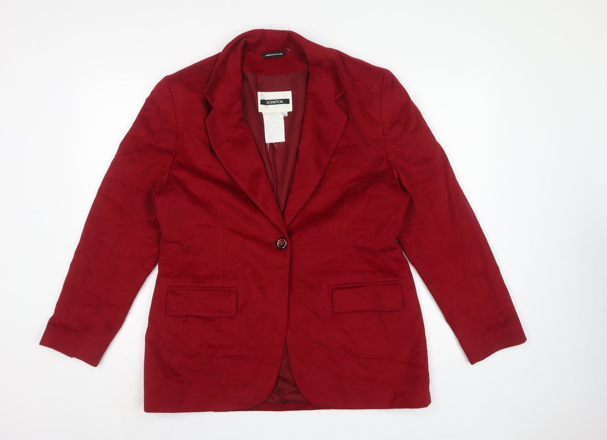 Voirenom Women’s Red UK 14 Single-Breasted Lined Blazer Jacket