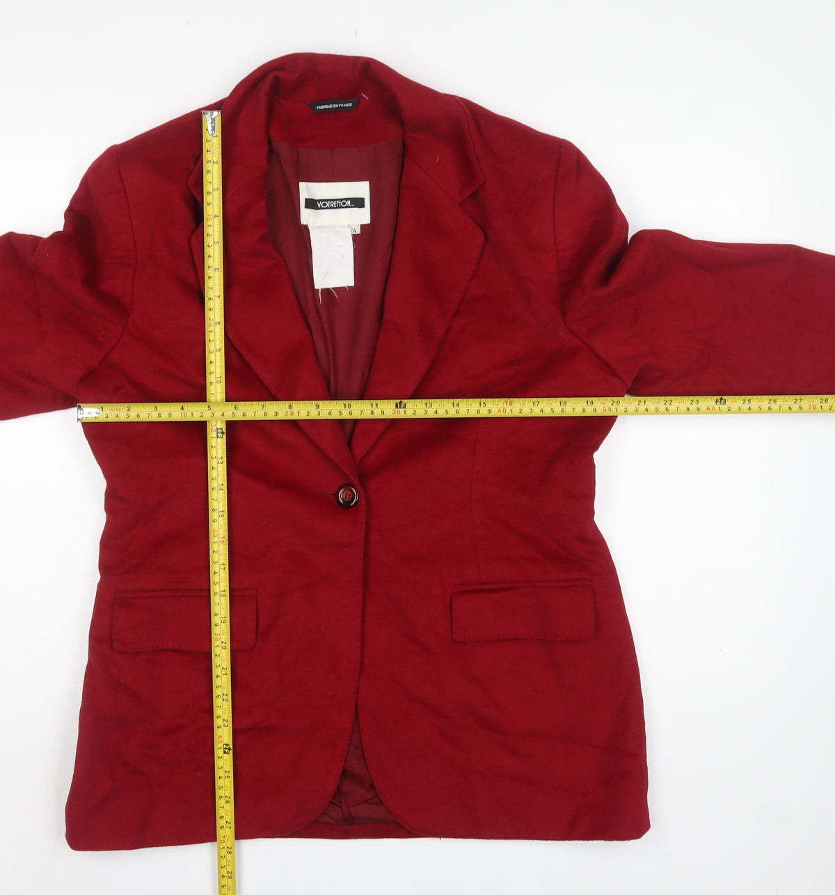 Voirenom Women’s Red UK 14 Single-Breasted Lined Blazer Jacket
